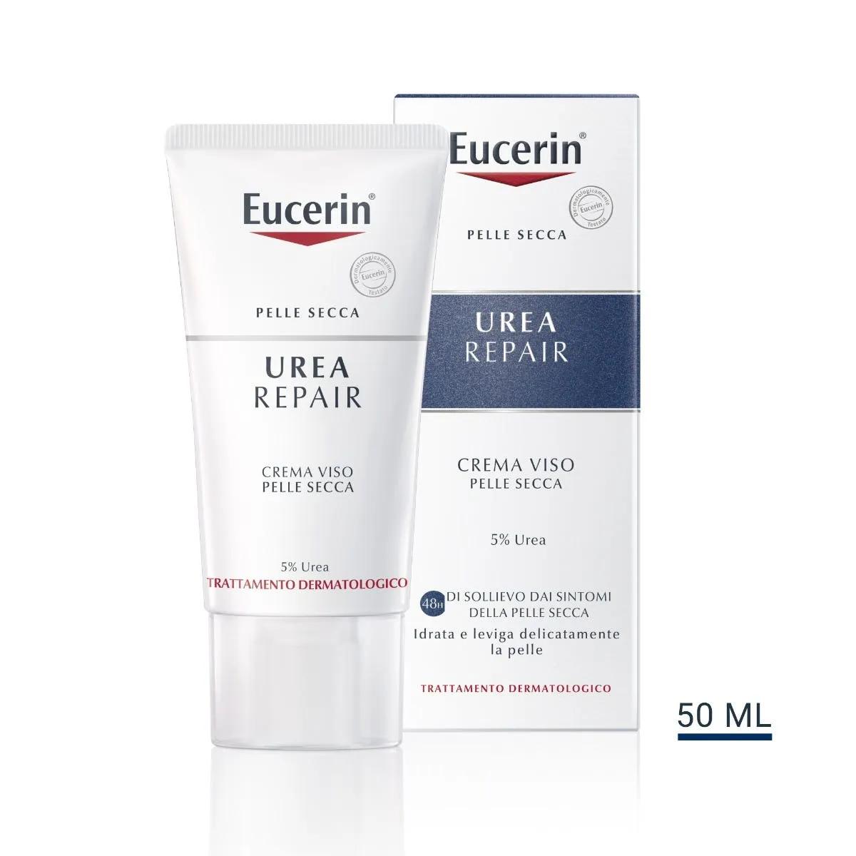 Eucerin UreaRepair 5% Urea Crema Viso Levigante Pelle Secca 50 ml