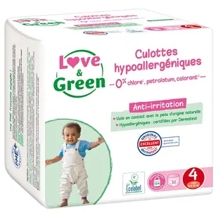 Pantaloni da allenamento Love & Green taglia 4 (8 - 15 kg) ipoallergenici x 32