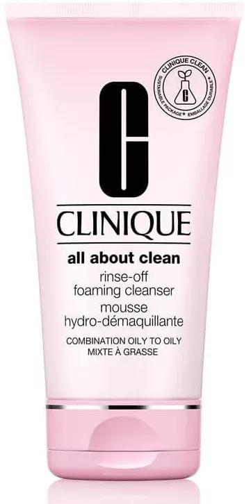 Clinique Rinse Off mousse nettoyante pour peaux mixtes à grasses 150 ml