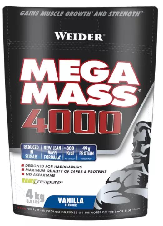 Weider Mega Mass 4000 Saveur Vanille 4 Kg
