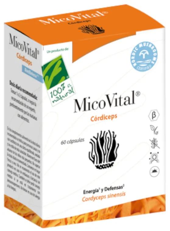 Imagen de 100% Natural MicoVital Córdiceps 60 Cápsulas