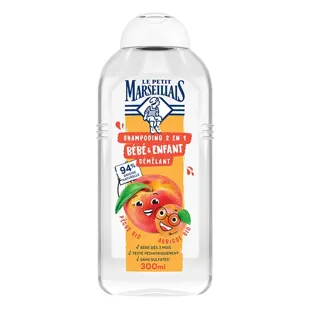 Le Petit Marseillais Shampoo districante 2 in 1 per neonati e bambini Pesca e albicocca 300 ml