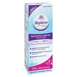 Replens Hydratation Vaginale longue durée 4 unidoses de 5,9g