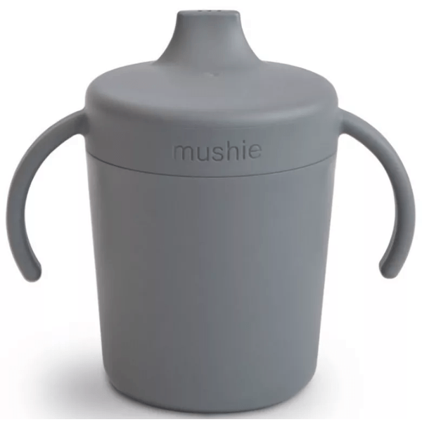 Mushie Teaching Cup with Handles Solid Smoke 230 ml