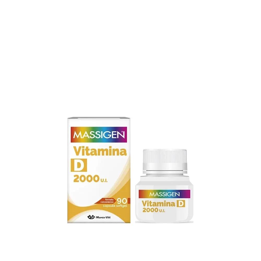 Massigen Vitamina D 2000 UI Integratore Per Sistema Immunitario 90 Capsule