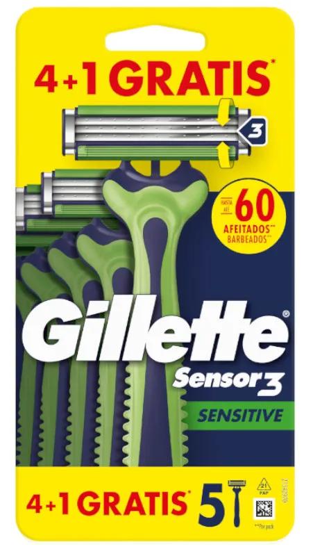 Gillette Sensor3 Sensitive jetable 4+1 unités