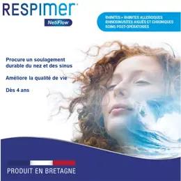 Respimer Netiflow Kit d'Irrigation Nasale dès 4 ans 1 Dispositif + 6 Sachets