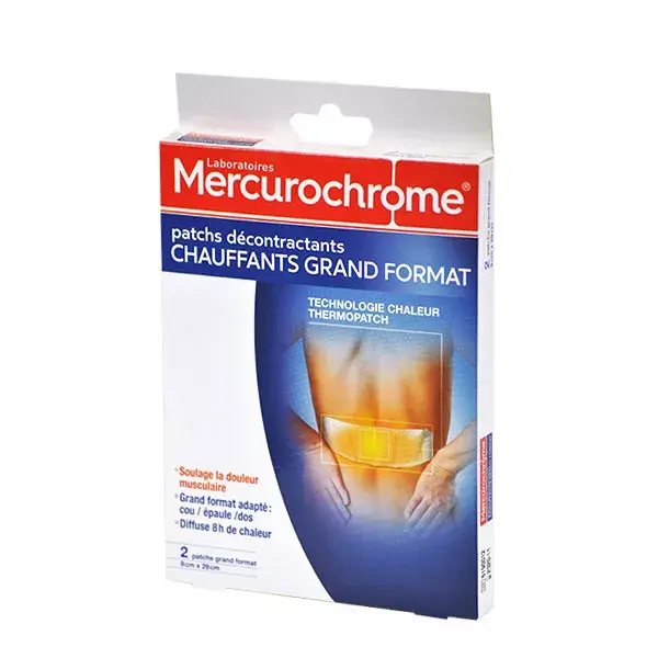 Mercurochrome patches Chauffants large Format 2 patches