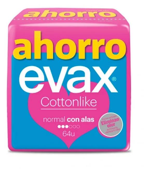 Evax Compresas Cottonlike Normal Alas 64 Uds (4x16 Uds)