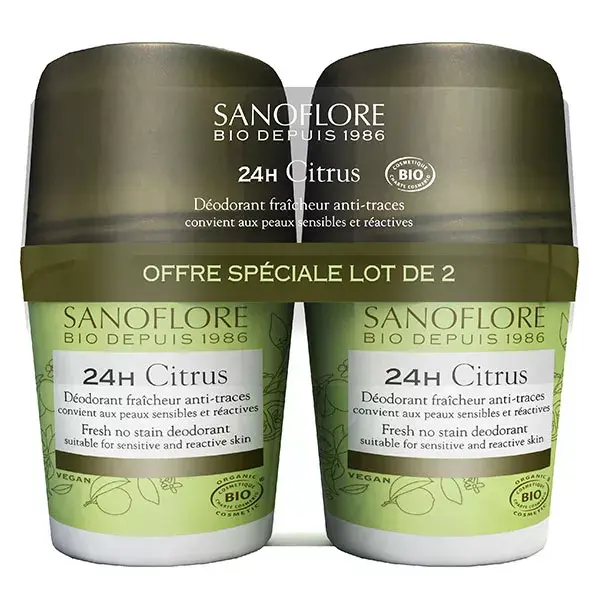Sanoflore Citrus Roll-On Deodorant 2 Pack 2x50ml