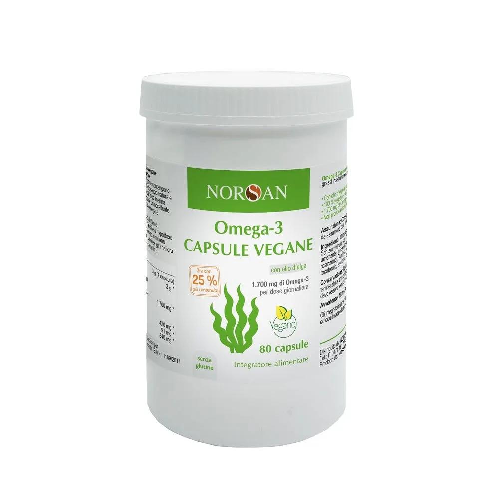 Norsan Omega 3 Capsule Vegane Integratore con Olio di Alga 80 Capsule