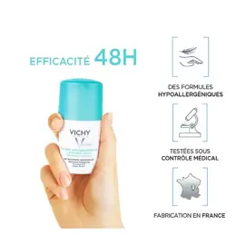 Vichy Déodorant Anti-Transpirant 48h Roll-On Lot de 2 x 50ml