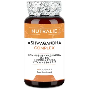 Nutralie Ashwagandha con Vitamina B6+B12 y Rodiola Ansiedad 60 Cápsulas