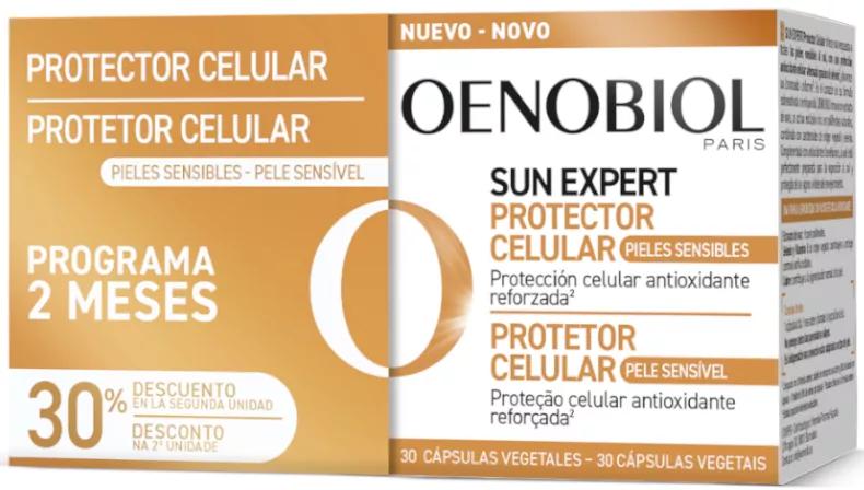 Oenobiol Protetor Solar Especialista em Proteção Celular para Peles Sensíveis 2x30 Cápsulas Vegetais