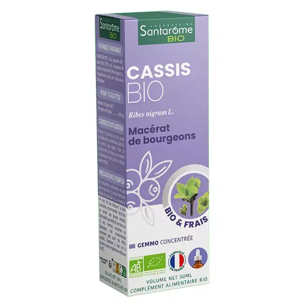 Santarome Bio - Bourgeon de Cassis Bio - Gémmothérapie - Flacon de 30ml
