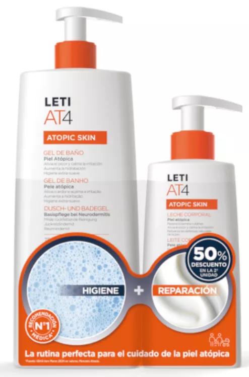 Leti AT4 Gel Bagno 750 ml + Latte Idratante 250 ml