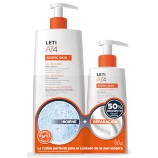 Leti AT4 Gel de Banho 750 ml + Leite Hidratante 250 ml