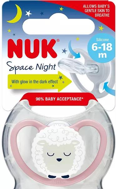 Nuk Chupeta Space Night de Silicone 6-18m 1 unidade