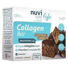 Nuviline Barre Collagène Marin 5g Saveur Chocolat-Noisette X 5