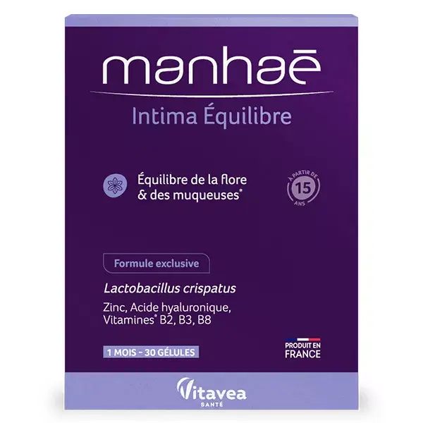Nutrisanté Manhaé Intima Équilibre 15+ Intimate Flora and Mucous Balance 30 Capsules 30 Tablets