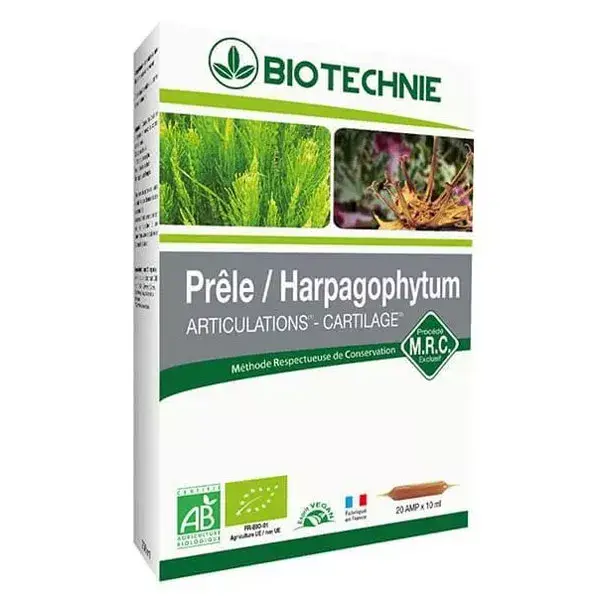 Biotechnie Prêle Harpagophytum Bio 20 ampoules