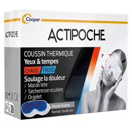 Actipoche Coussin Thermique Mal de Tête Masque Yeux et Tempes Gel