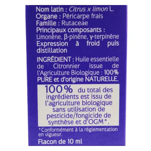 Naturactive Huile Essentielle Bio Citronnier 10ml
