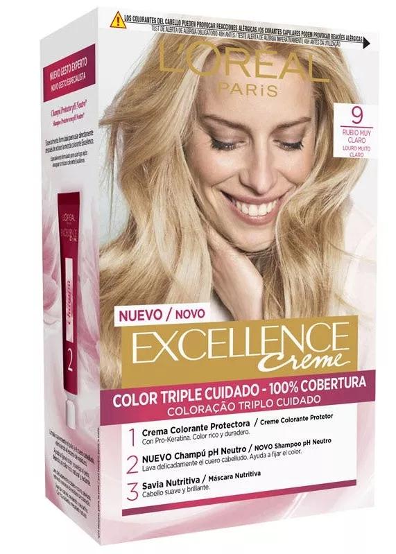L'Oréal Excellence Creme Coloraçao Tone 9 Loiro Muito Claro