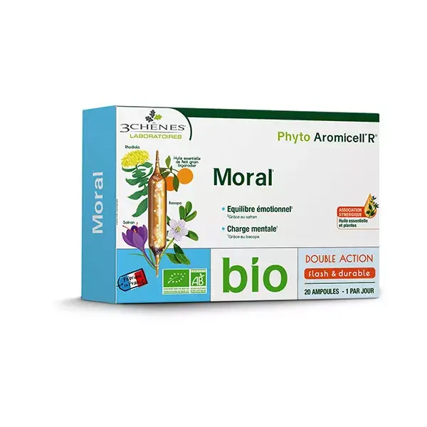 3 Chênes Phyto Aromicell'R Ampoule Moral BIO 20 ampoules