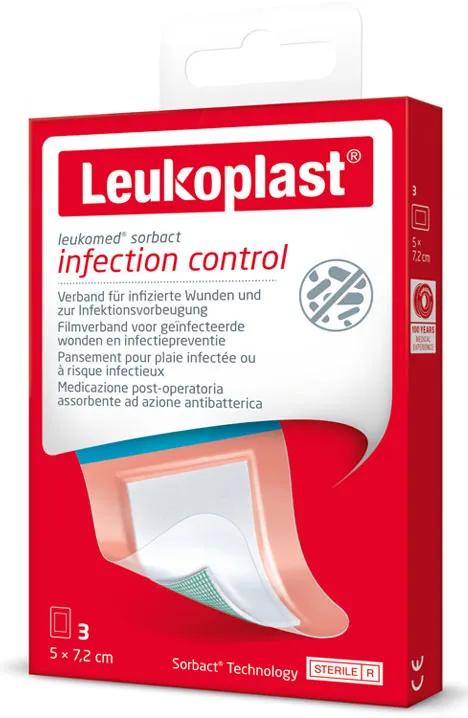 Leukomed Sorbact 5 cm x 7,2 cm 3 unités