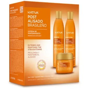 Kativa Post Alisado Champú 225 ml + Acondicionador 225 ml + Tratamiento 150 ml