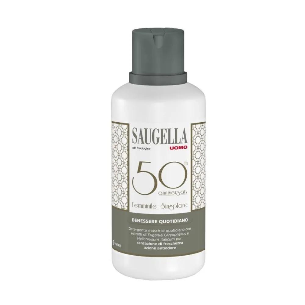 Saugella Uomo Benessere Quotidiano Detergente Intimo Delicato Anti-Odore Edizione 50 Anniversary 500 ml