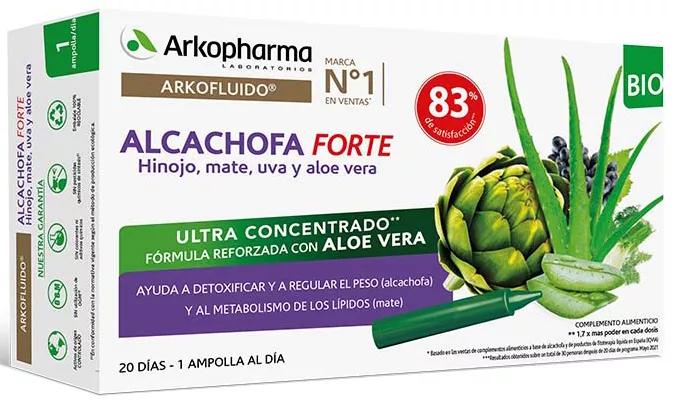 Arkopharma Arkofluido Alcachofa Forte BIO + Aloe Vera 20 Ampollas