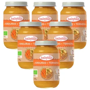 Babybio Jar of Vegetables and Beef +8m 6x200 gr