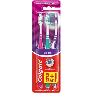 Escova de dentes Colgate ZigZag média 2+1 grátis