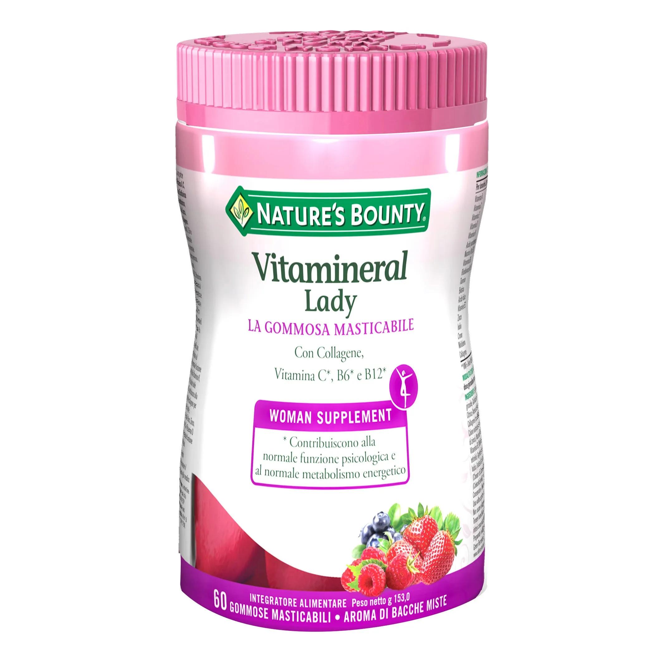 Nature's Bounty Vitamineral Lady Integratore Energetico 60 Gommose Masticabili