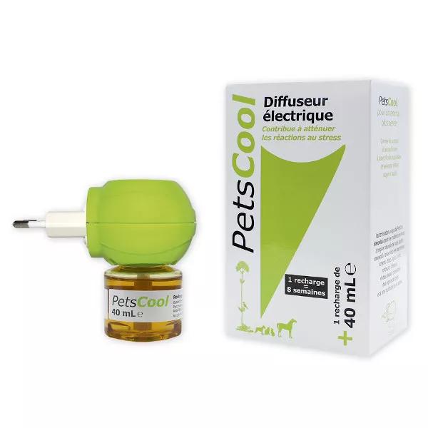 Petscool Aromaterapia Estrés Todos los Animales Difusor Eléctrico + Recarga de 40ml (8 semanas/60m2)