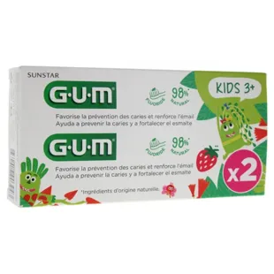 Gum Kids Gel Dentifrice Goût Fraise 2x50 ml