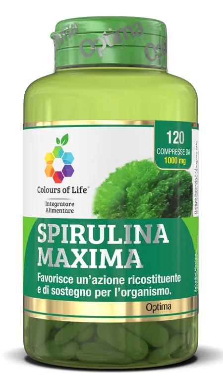 Optima Colours of Life Spirulina Maxima Integratore Ricostituente 120 Compresse