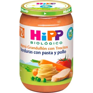 HiPP Tarrito de Verduras con Pasta y Pollo +12m BIO 220 gr
