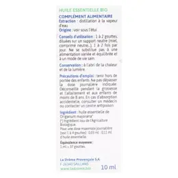 Ladrôme Huile Essentielle Marjolaine Bio 10ml