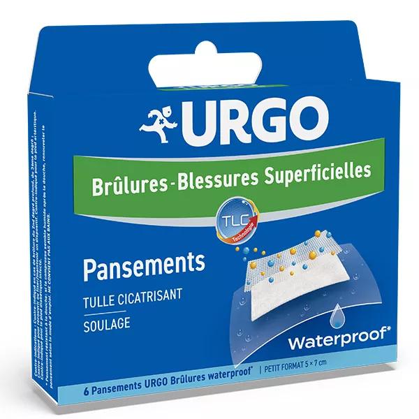 Urgo Primeros Auxilios Quemaduras Heridas Superficiales Apósitos Impermeables 5 x 7cm 6 unidades