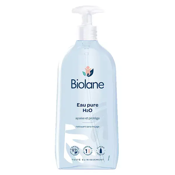 Biolane - Eau Pure H2O - Nettoyant Pour Visage, Corps & Siège Du Bébé - 750ml
