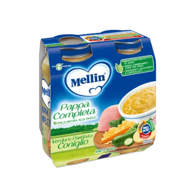 Mellin Pappa Completa Verdure Pastina Coniglio 2 x 250g