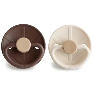 Frigg Little Viking Pacifier Block Silicone Cream/Cocoa +6m 2 units