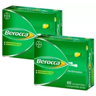 Berocca Performance Magnésium, Vitamines et Minéraux sans Caféine 2x60 Comprimés