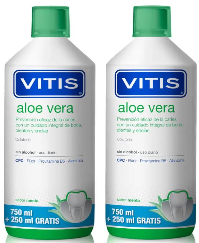 Bain de bouche Vitis Aloe Vera Saveur Menthe 2x1 Litre