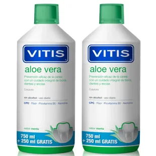 Vitis Aloe Vera Mundwasser Minzgeschmack 2x1 Liter