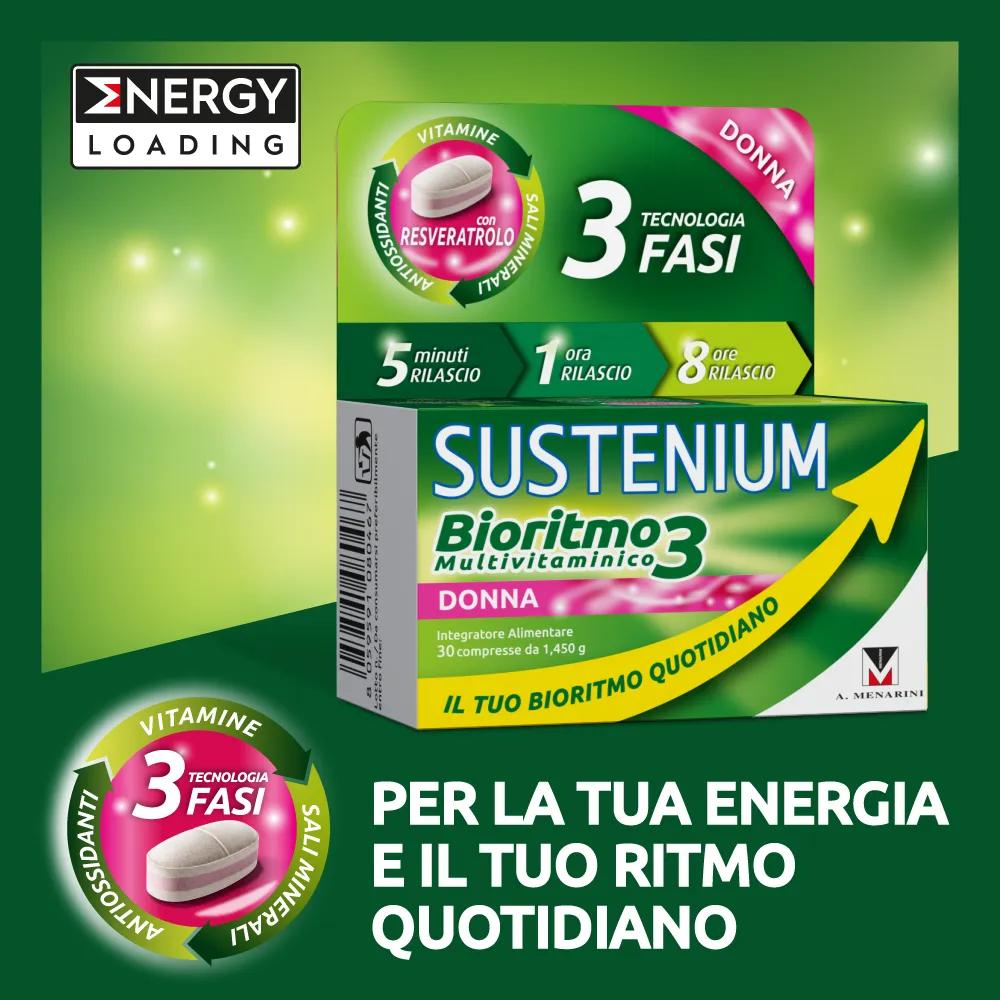 Sustenium Bioritmo 3 Multivitaminico Donna Integratore Con Resveratrolo 30 Compresse