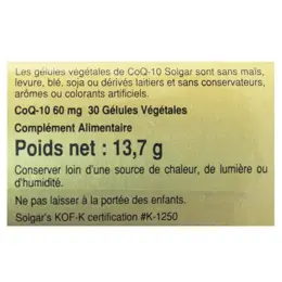 Solgar Co Q10 60mg 30 gélules végétales